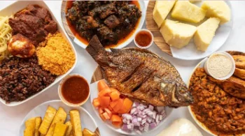 Banku with a whole grilled tilapia and kpakpo shito